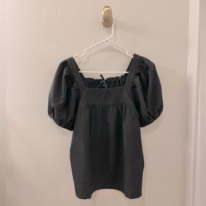 Madewell Seersucker Bubble-Sleeve Top sz Small